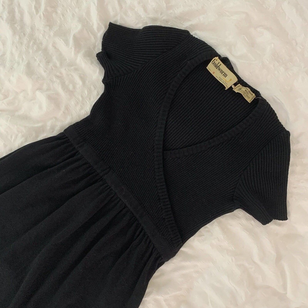 Vintage Goldworm Black Wool Sweater Dress sz Small - Picture 12 of 12